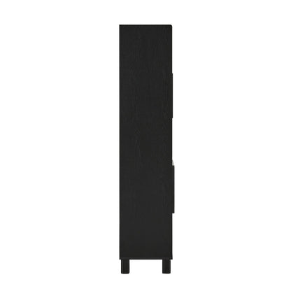 Avalon Shelving Unit - Black Wood Effect - DUSK