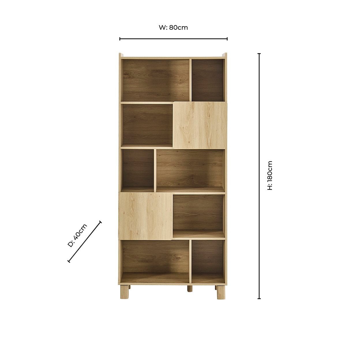 Avalon Shelving Unit - Light Oak Effect - DUSK