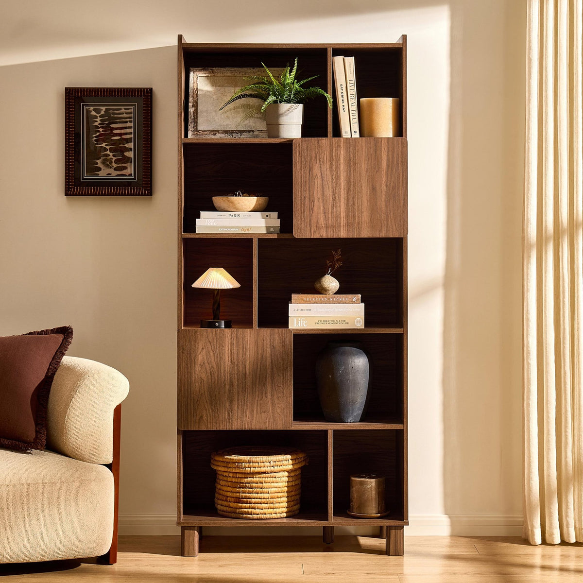 Avalon Shelving Unit - Medium Wood - DUSK