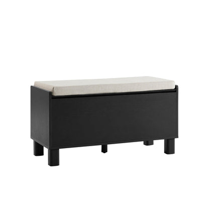Avalon Storage Bench - Black Wood Effect - DUSK