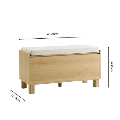 Avalon Storage Bench - Light Oak Effect - DUSK