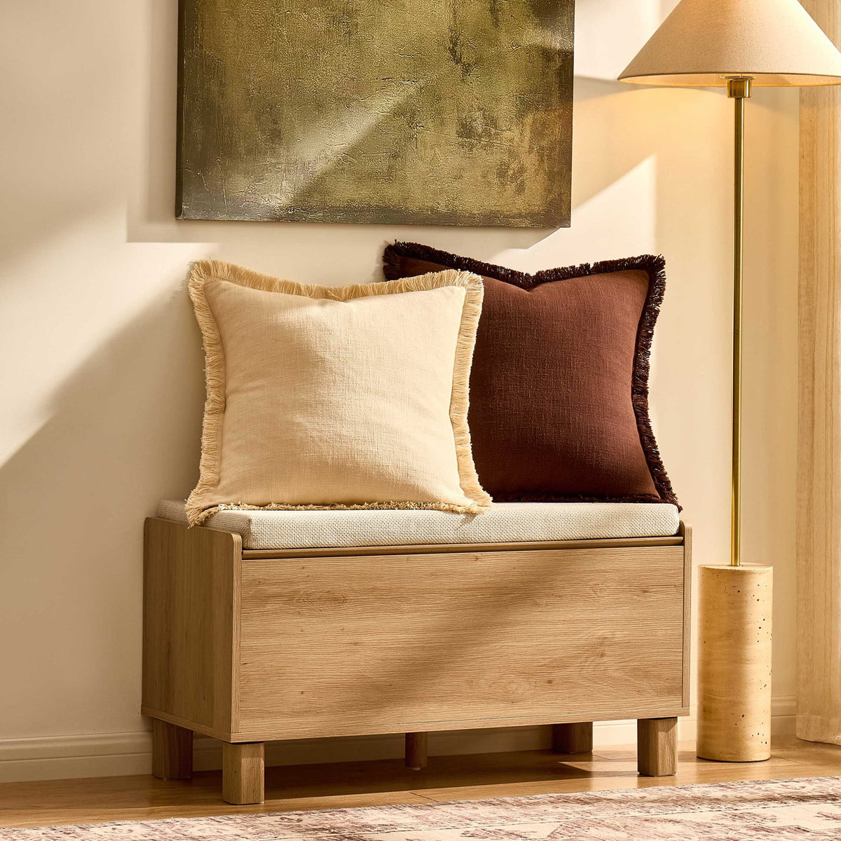 Avalon Storage Bench - Light Oak Effect - DUSK
