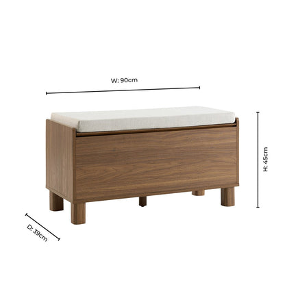 Avalon Storage Bench - Medium Wood - DUSK