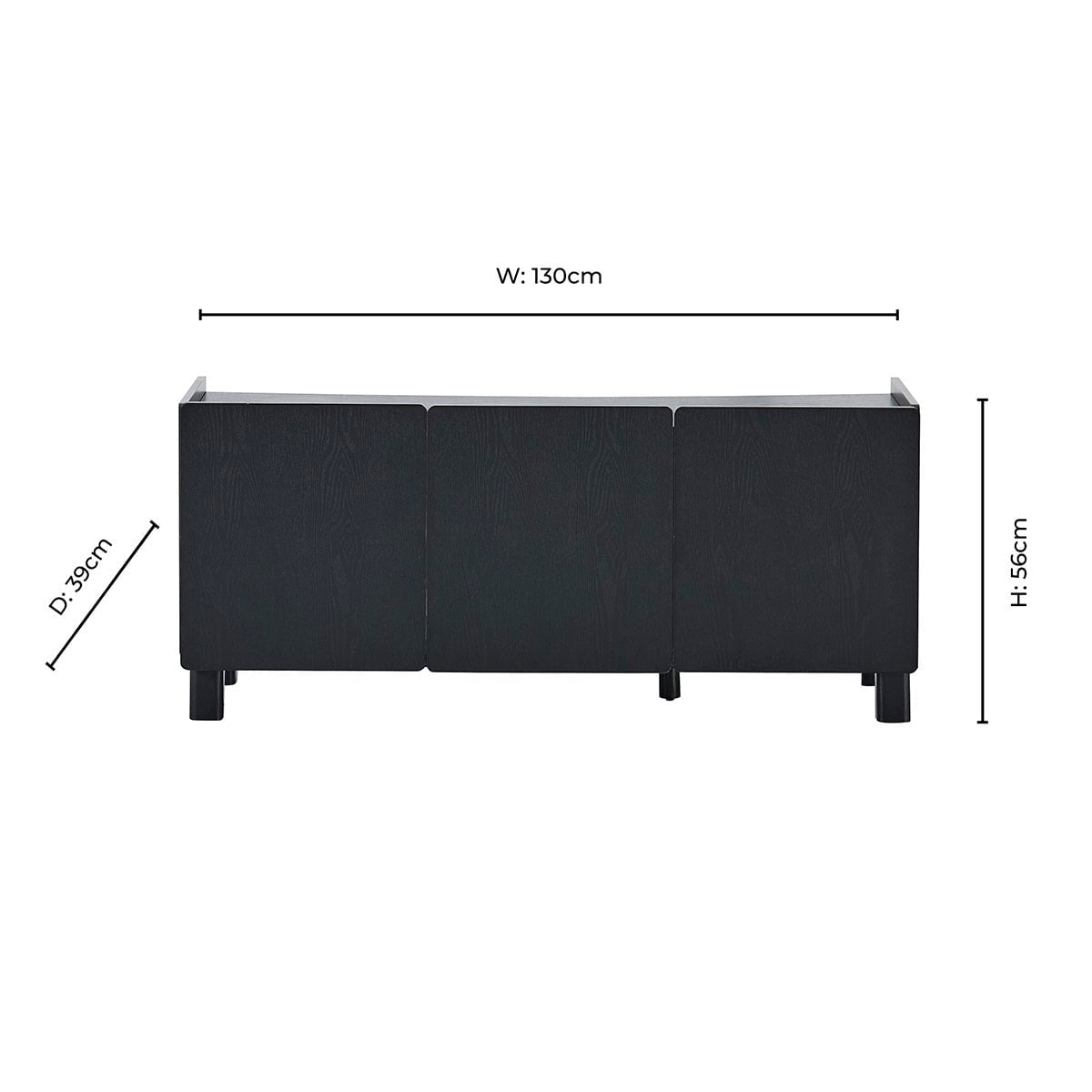 Avalon TV Unit for TVs up to 50" - Black Wood Effect - DUSK