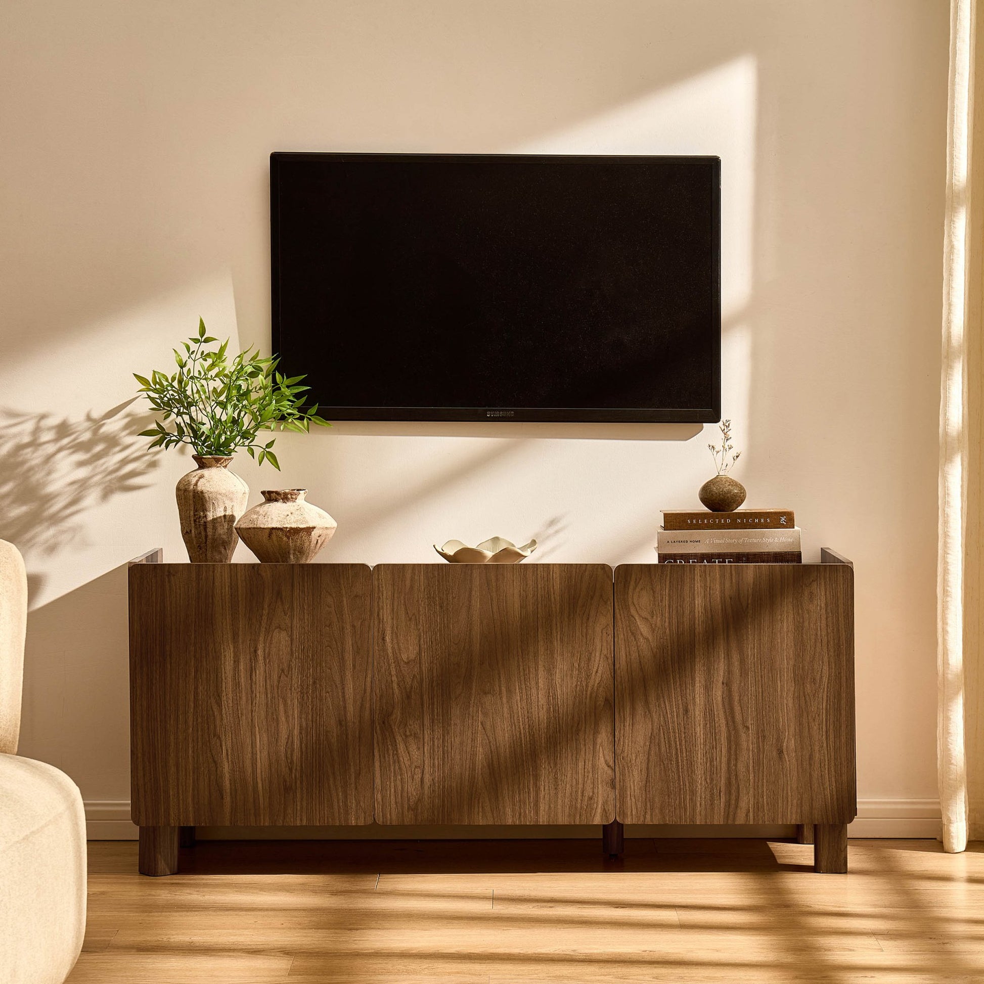 Avalon TV Unit for TVs up to 50" - Medium Wood - DUSK