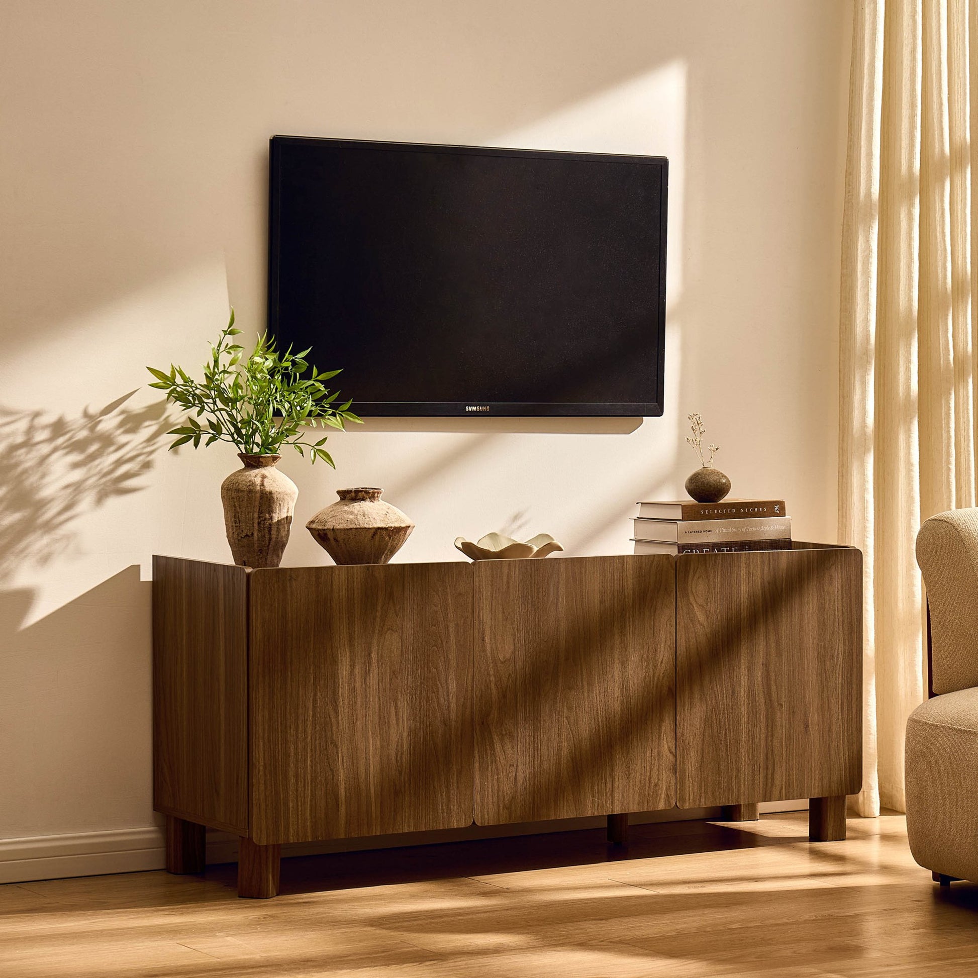Avalon TV Unit for TVs up to 50" - Medium Wood - DUSK