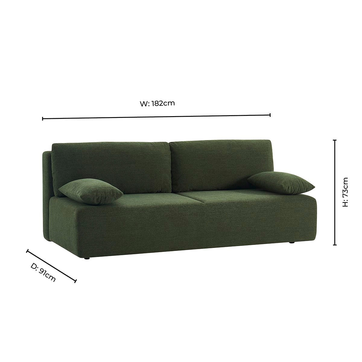 Avani Sofa Bed - Chenille Dark Forest Green - DUSK