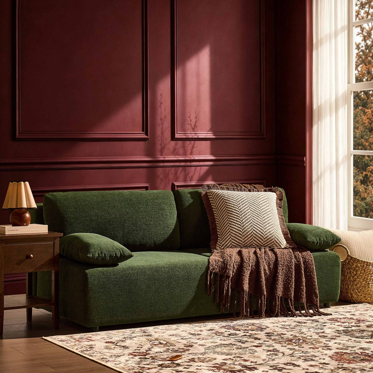 Avani Sofa Bed - Chenille Dark Forest Green - DUSK