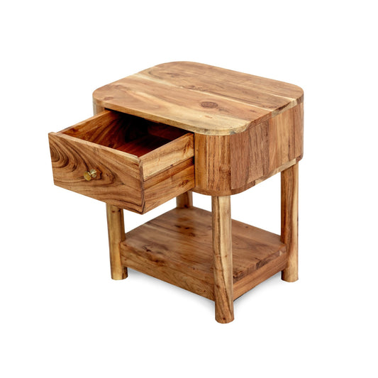 Avery Acacia Wood 1 Drawer Nightstand - Natural - DUSK