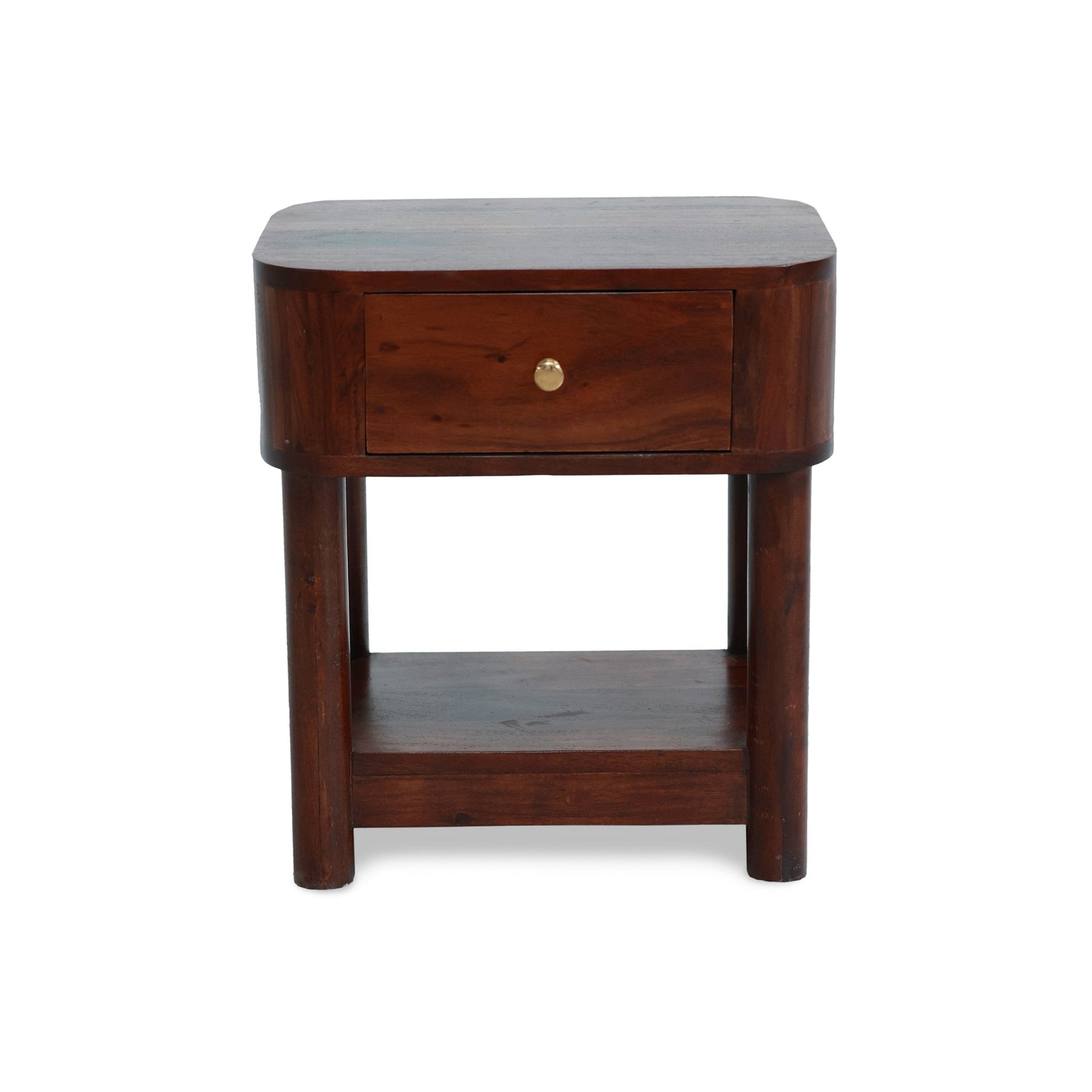 Avery Acacia Wood 1 Drawer Nightstand - Walnut - DUSK