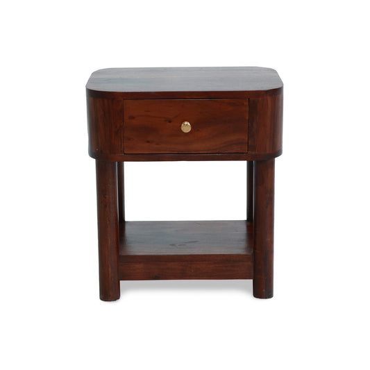 Avery Acacia Wood 1 Drawer Nightstand - Walnut - DUSK