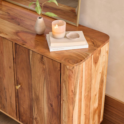 Avery Acacia Wood 3 Door Sideboard - Natural - DUSK