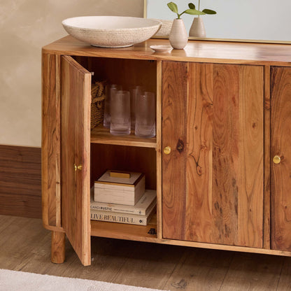 Avery Acacia Wood 3 Door Sideboard - Natural - DUSK
