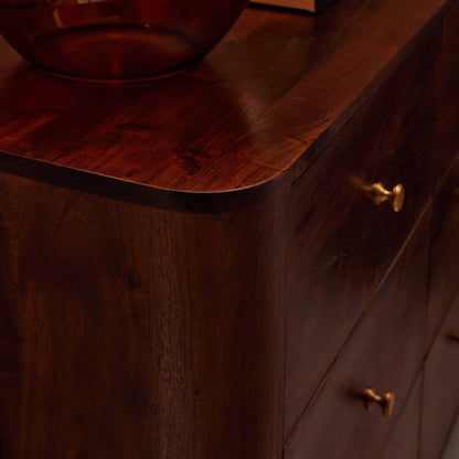 Avery Acacia Wood 6 Drawer Chest - Walnut - DUSK