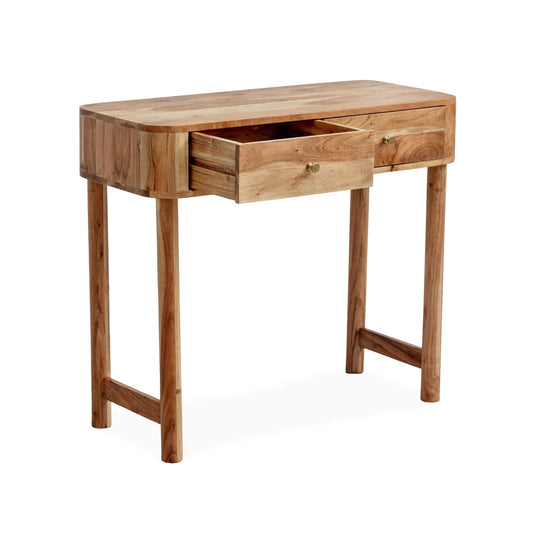Avery Acacia Wood Dressing Table Console - Natural - DUSK