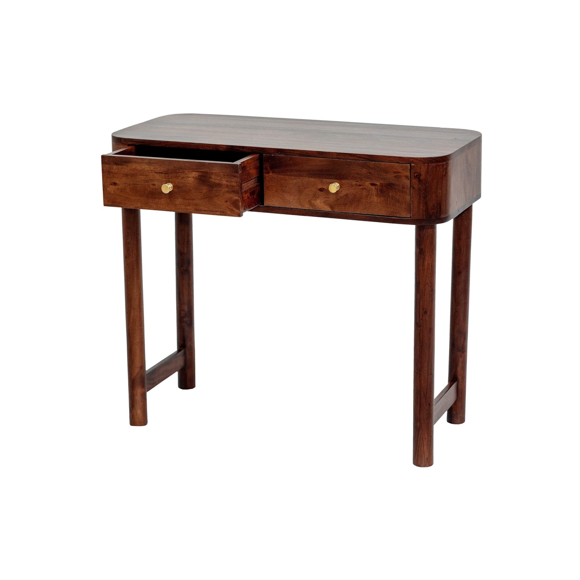 Avery Acacia Wood Dressing Table Console - Walnut - DUSK
