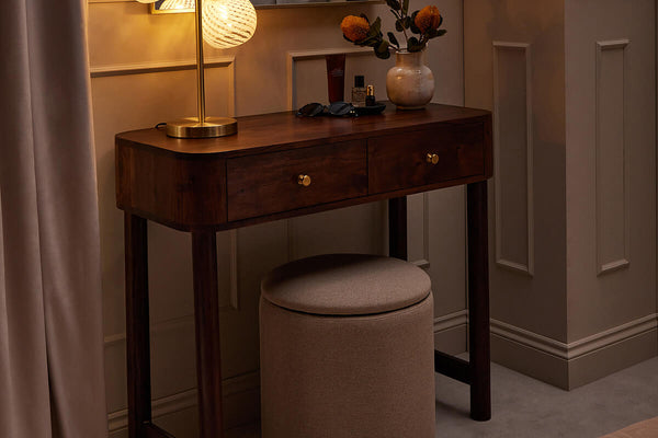 Avery Acacia Wood Dressing Table Console - Walnut - DUSK