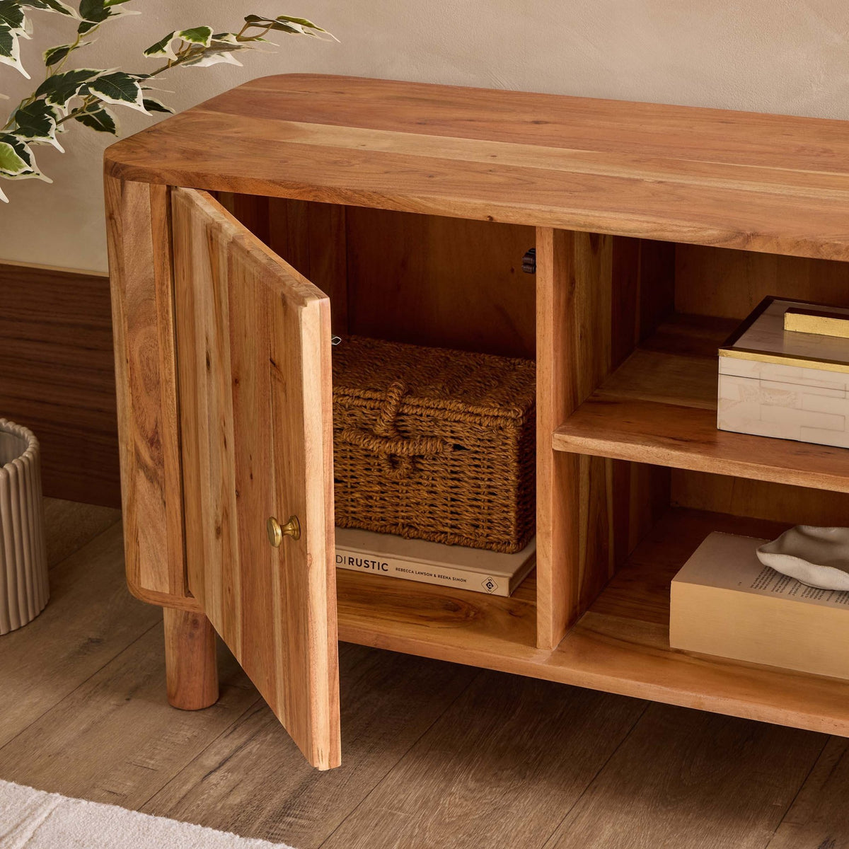Avery Acacia Wood Tv Unit for TVs up to 50" - Natural - DUSK