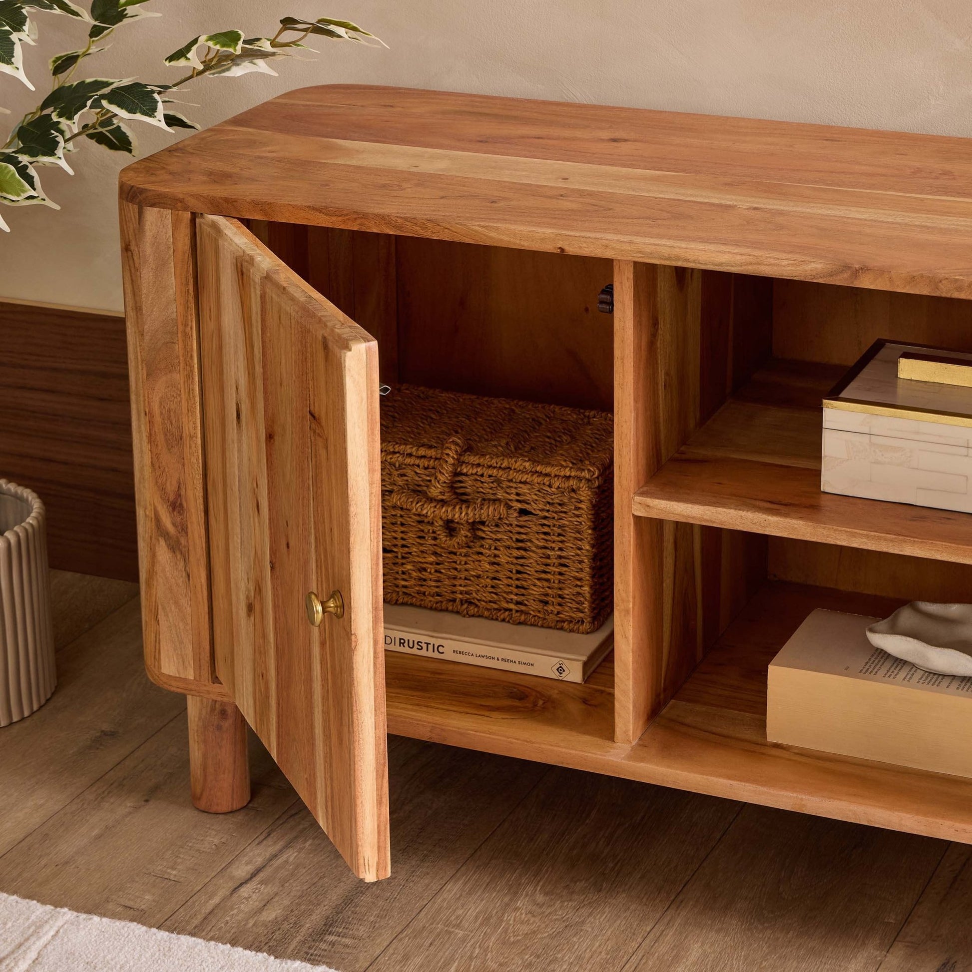 Avery Acacia Wood Tv Unit for TVs up to 50" - Natural - DUSK