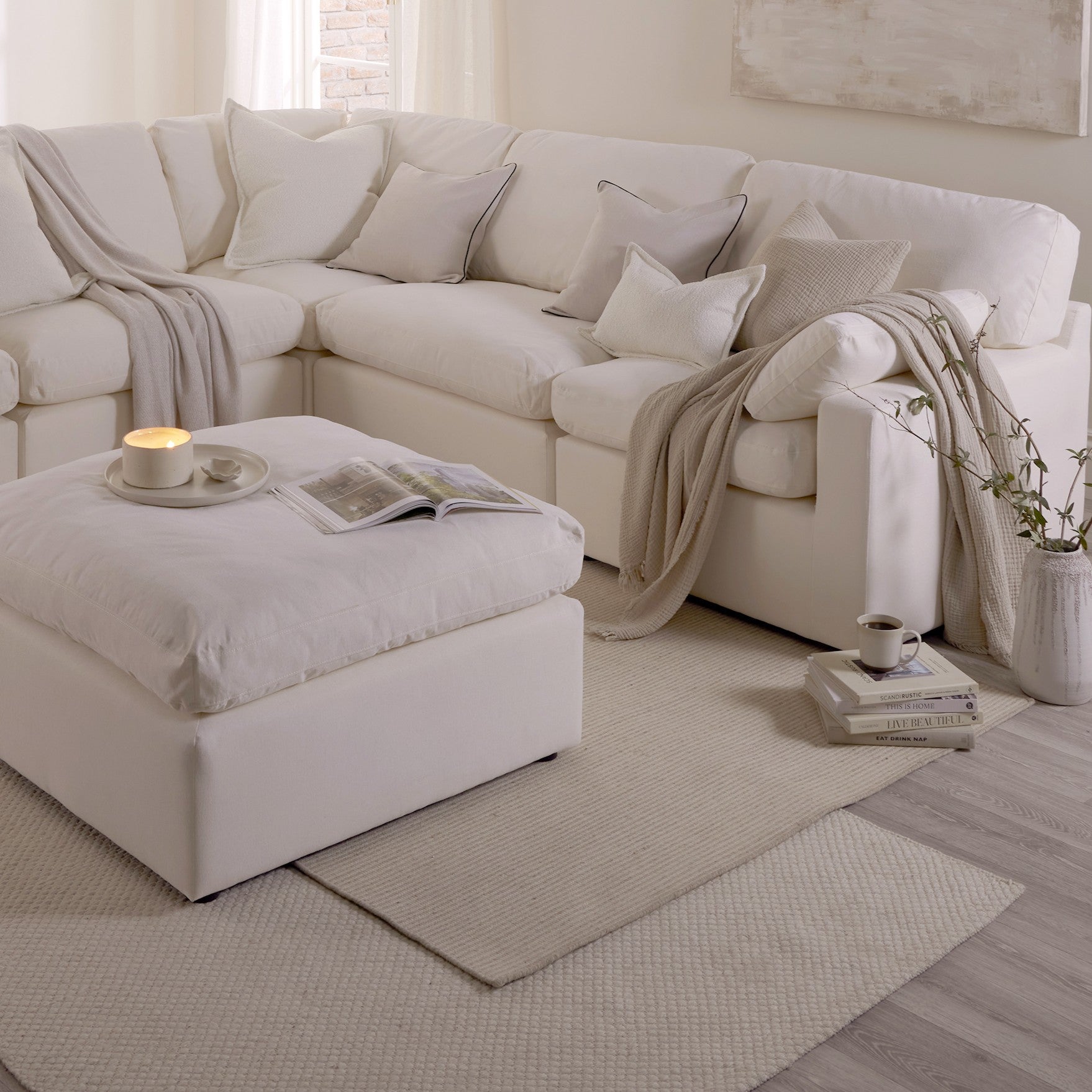 Axel Handwoven Stripe Rug - Natural - DUSK