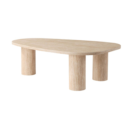 Azra Nesting Coffee Tables - Travertine Marble Effect - DUSK