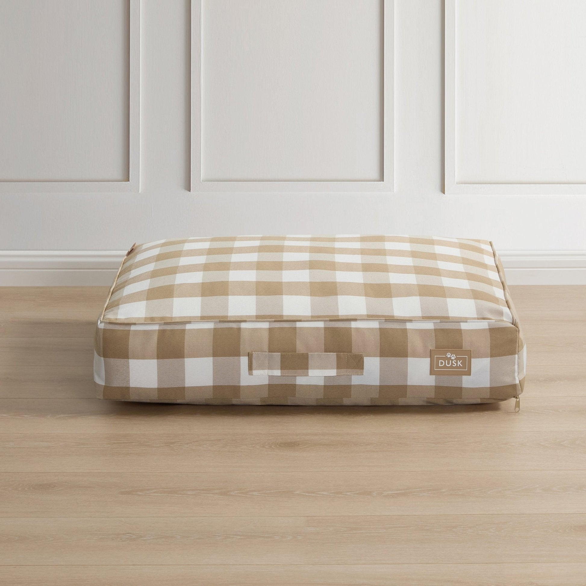 Bailey Pillow Dog Bed - Natural Gingham - DUSK