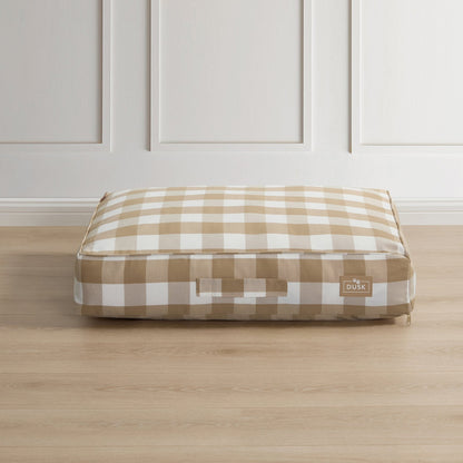 Bailey Pillow Dog Bed - Natural Gingham - DUSK