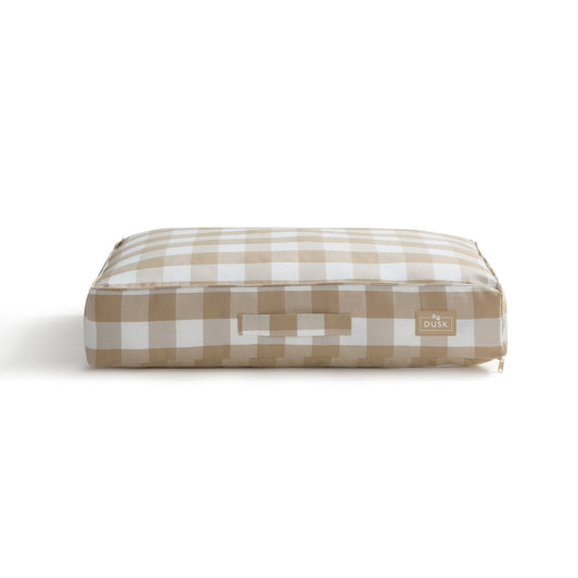 Bailey Pillow Dog Bed - Natural Gingham - DUSK