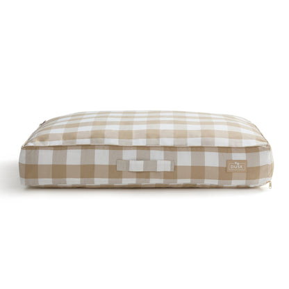 Bailey Pillow Dog Bed - Natural Gingham - DUSK