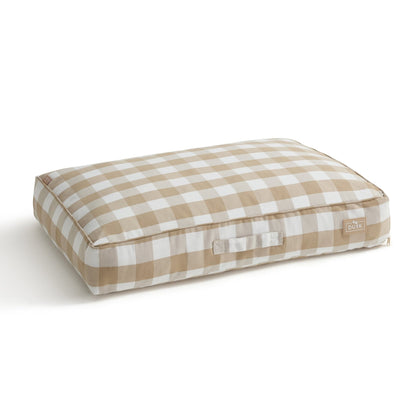 Bailey Pillow Dog Bed - Natural Gingham - DUSK