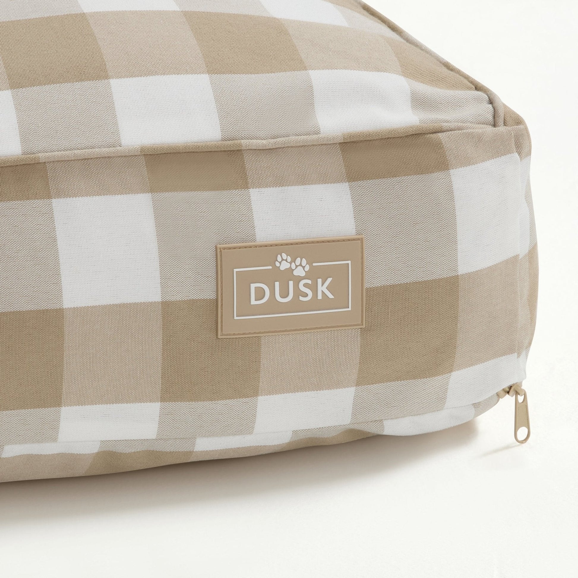 Bailey Pillow Dog Bed - Natural Gingham - DUSK