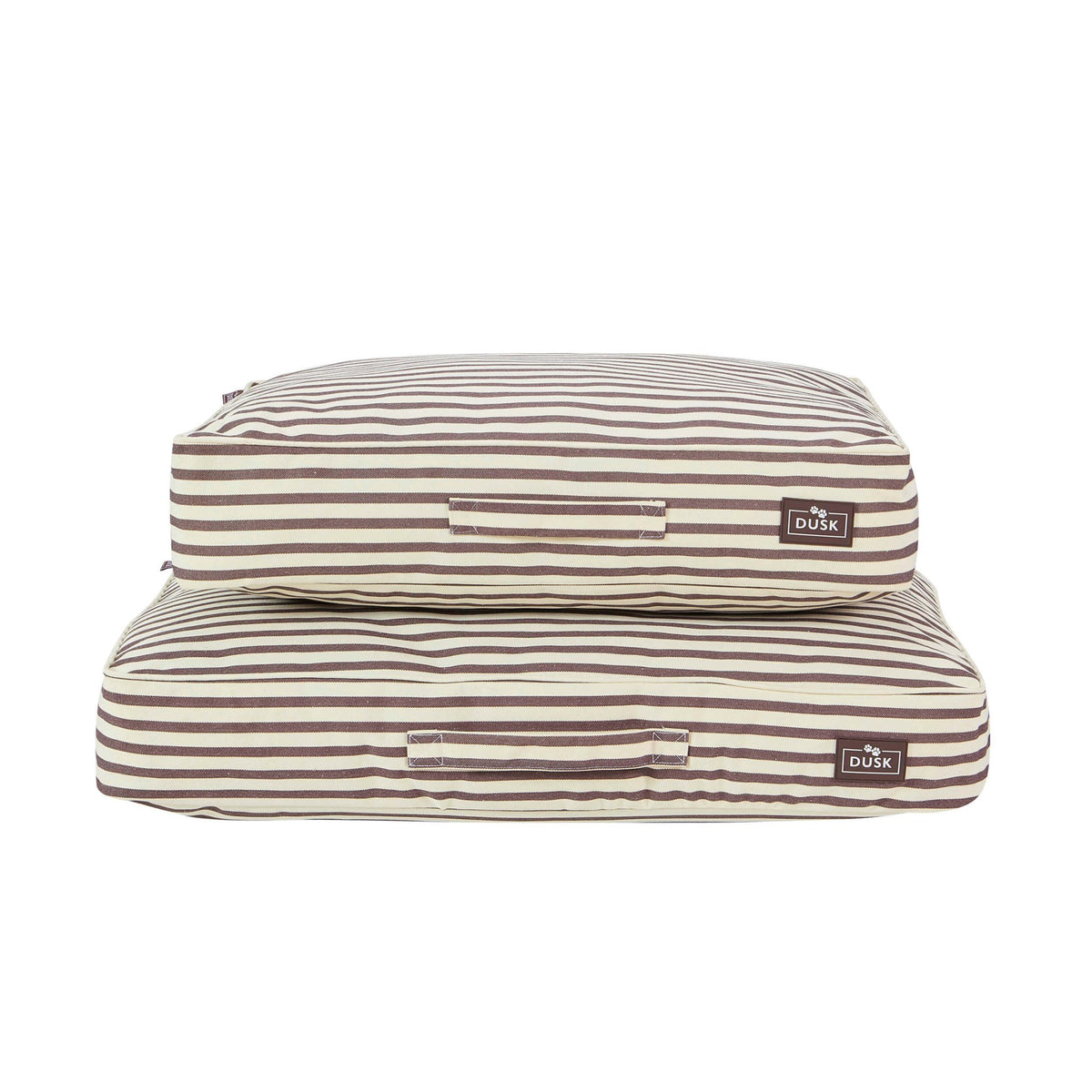 Bailey Striped Pillow Dog Bed - Chocolate - DUSK