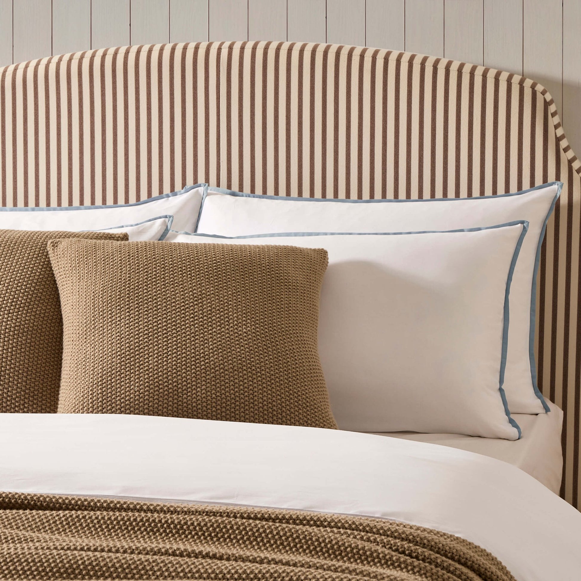 Bamboo Cotton Plain Dye Duvet Cover - White/Blue - DUSK