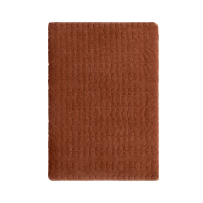 Bavaro Velvet Quilted Stitch Detail Bedspread - Burnt Orange - DUSK