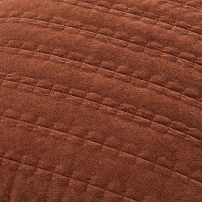 Bavaro Velvet Quilted Stitch Detail Cushion Cover - Burnt Orange - DUSK