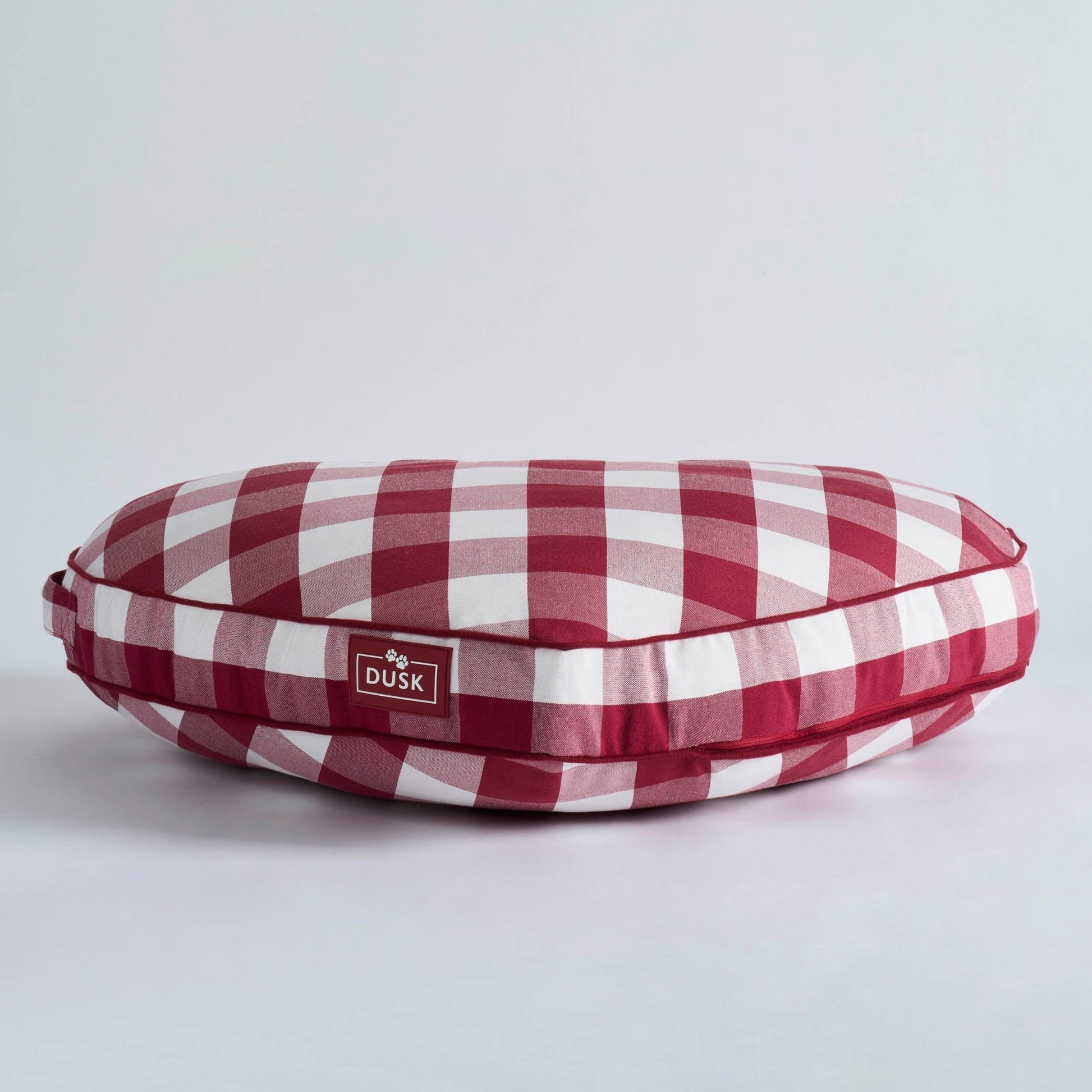 Beau Valentines Gingham Love Heart Dog Bed - White/Red - DUSK