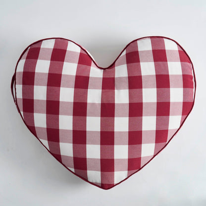 Beau Valentines Gingham Love Heart Dog Bed - White/Red - DUSK