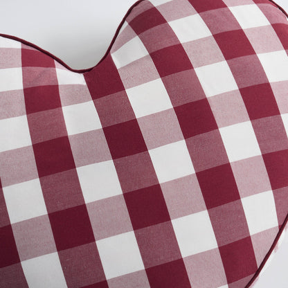 Beau Valentines Gingham Love Heart Dog Bed - White/Red - DUSK