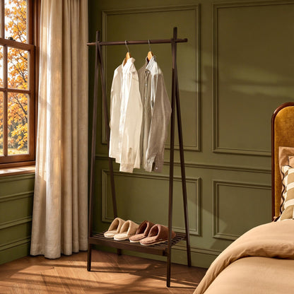 Becky Bamboo Clothes Rail - Walnut - DUSK