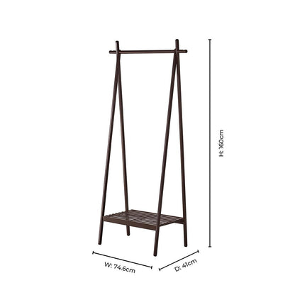 Becky Bamboo Clothes Rail - Walnut - DUSK