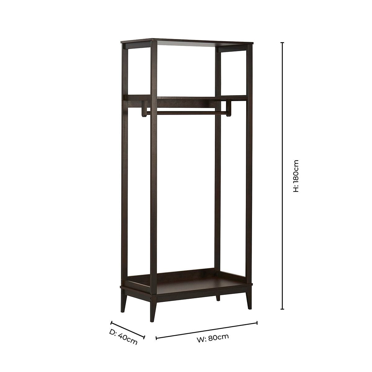 Becky Bamboo Rail with Shelves - Walnut - DUSK