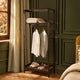 Becky Bamboo Rail with Shelves - Walnut - DUSK