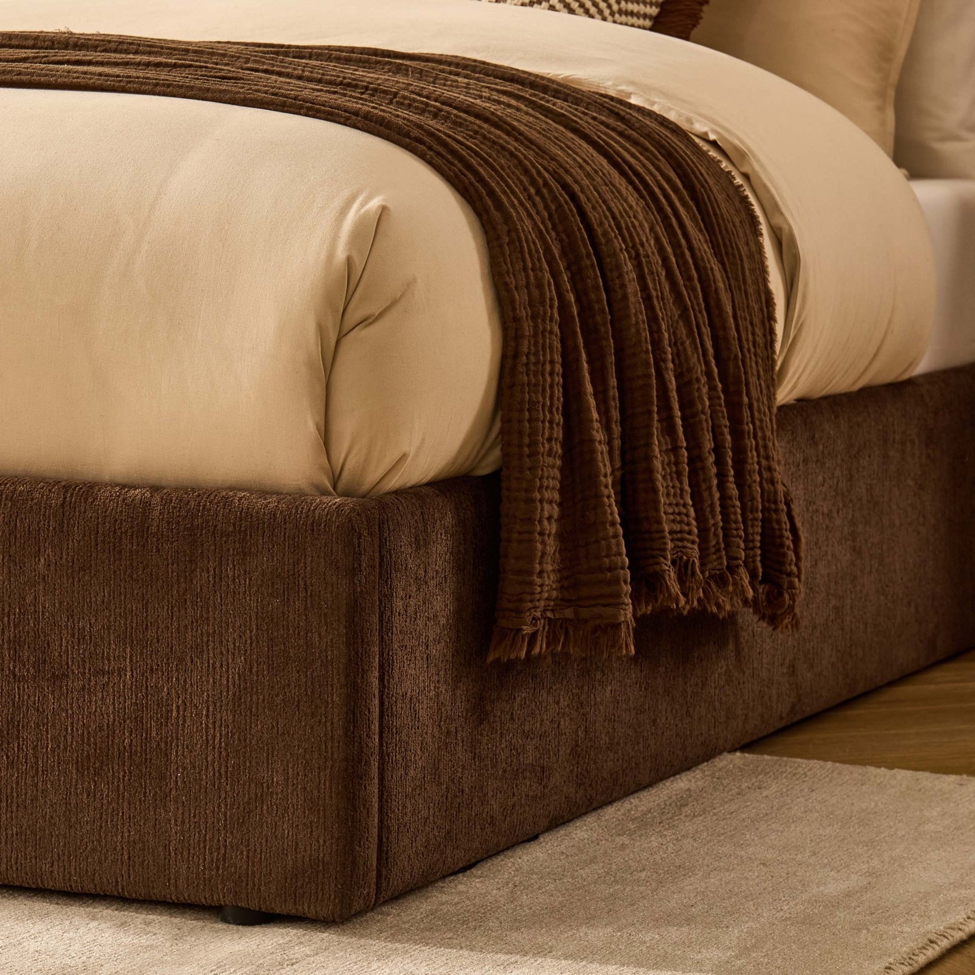 Berkeley Ottoman Storage Bed - Textured Cappuccino - DUSK