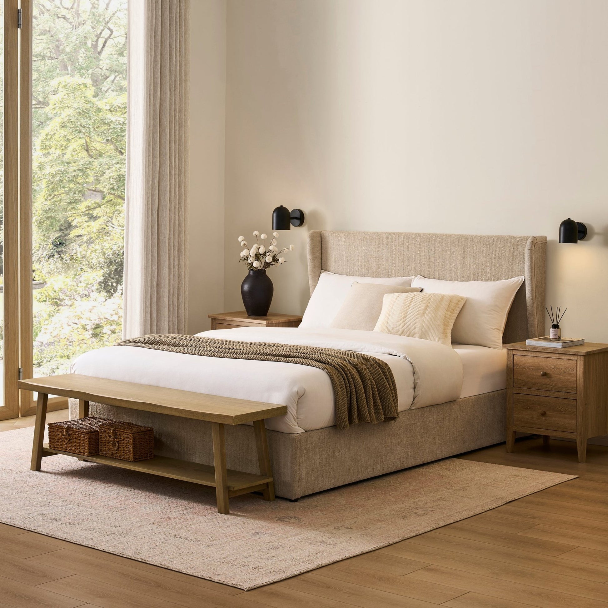 Berkeley Ottoman Storage Bed - Textured Oatmeal - DUSK