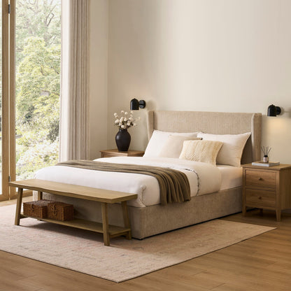 Berkeley Ottoman Storage Bed - Textured Oatmeal - DUSK