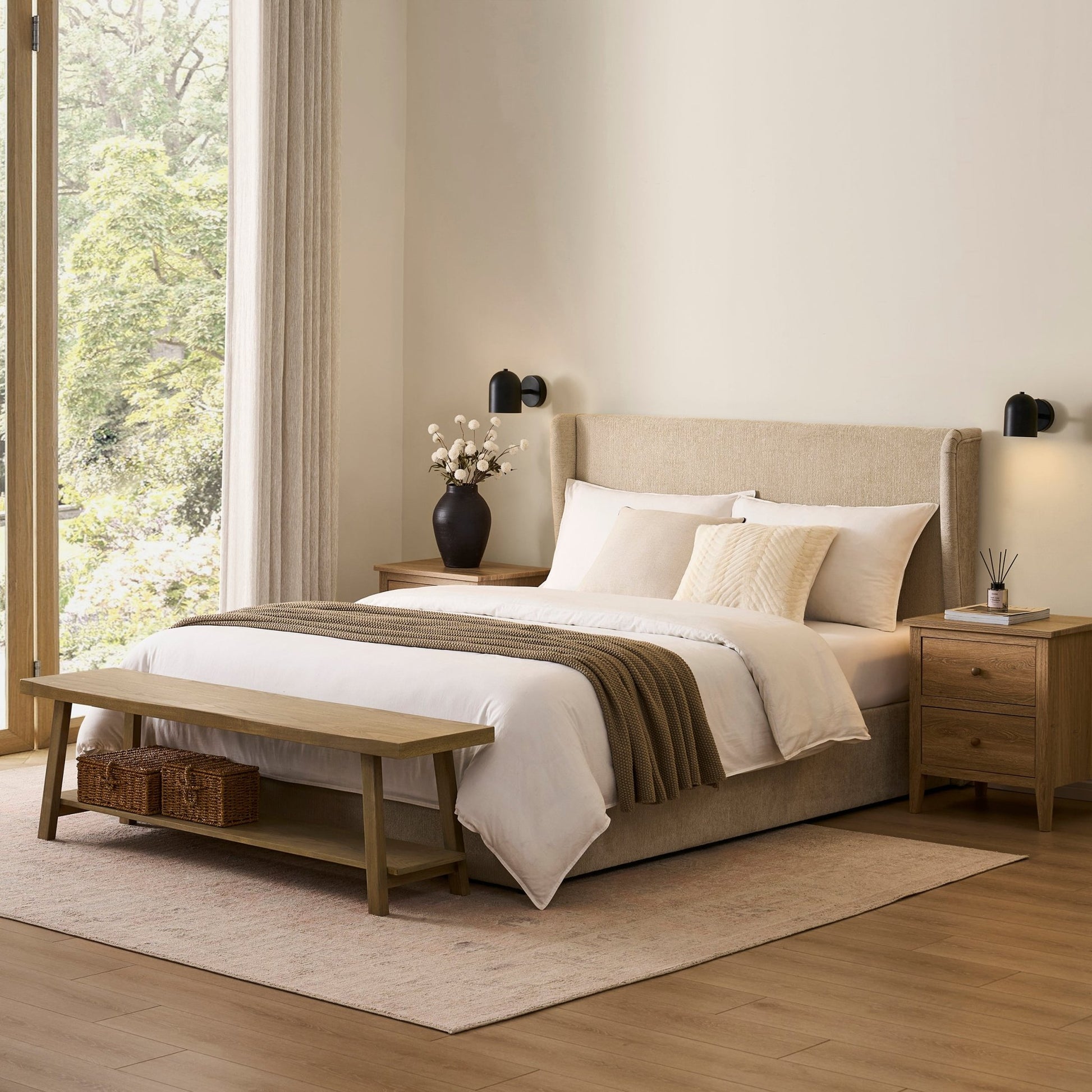 Berkeley Ottoman Storage Bed - Textured Oatmeal - DUSK