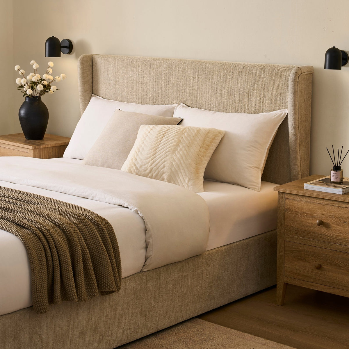 Berkeley Ottoman Storage Bed - Textured Oatmeal - DUSK
