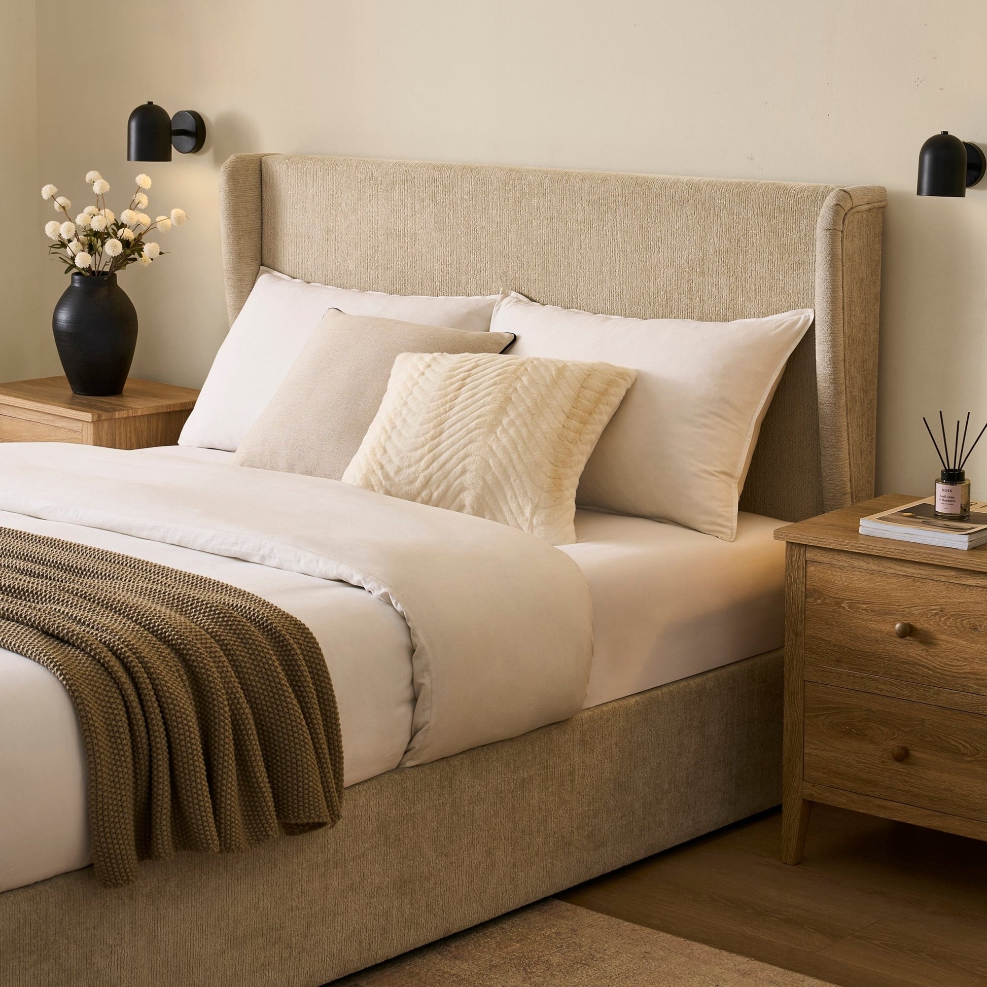 Berkeley Ottoman Storage Bed - Textured Oatmeal - DUSK