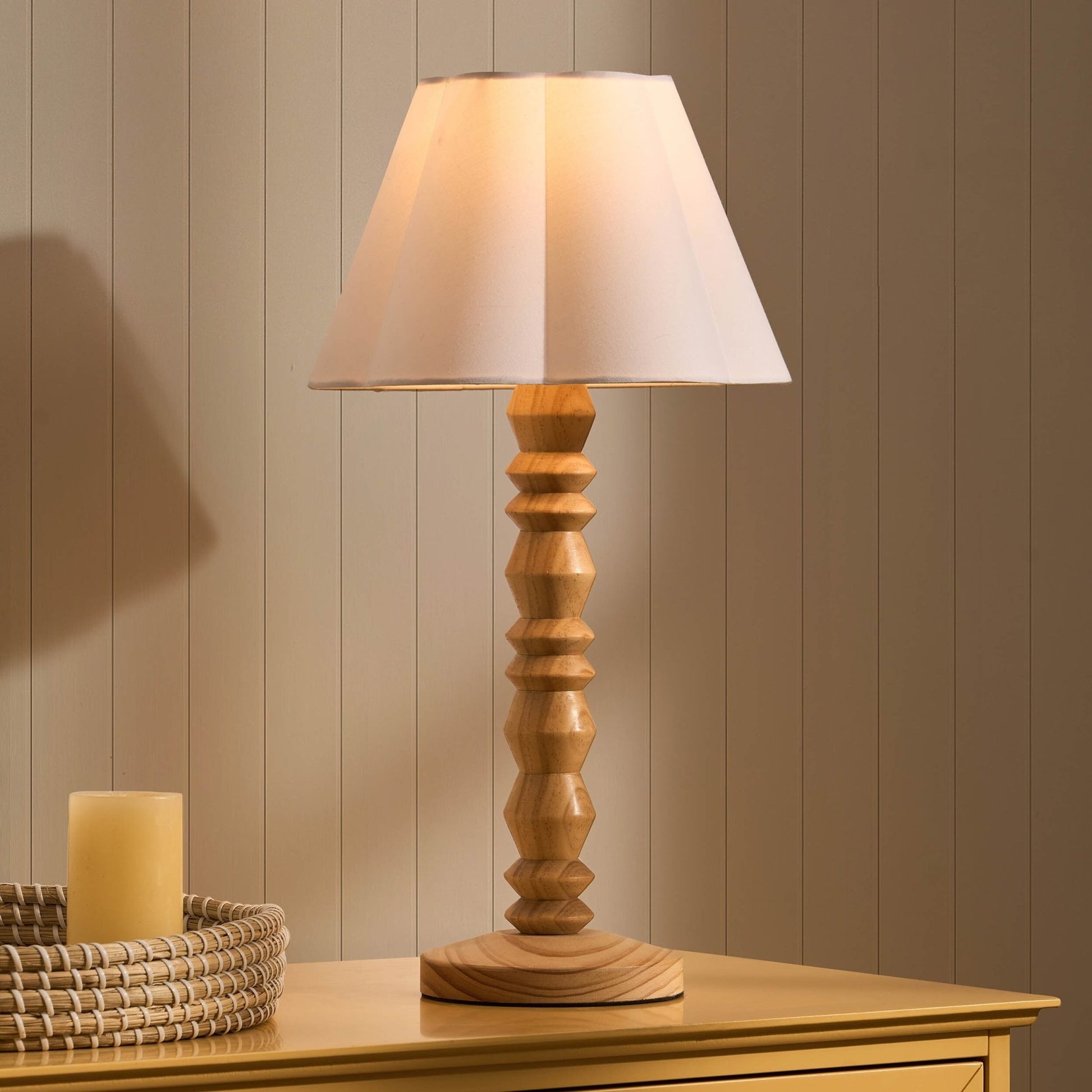 Betsy Pine Wood Table Lamp - Natural - DUSK