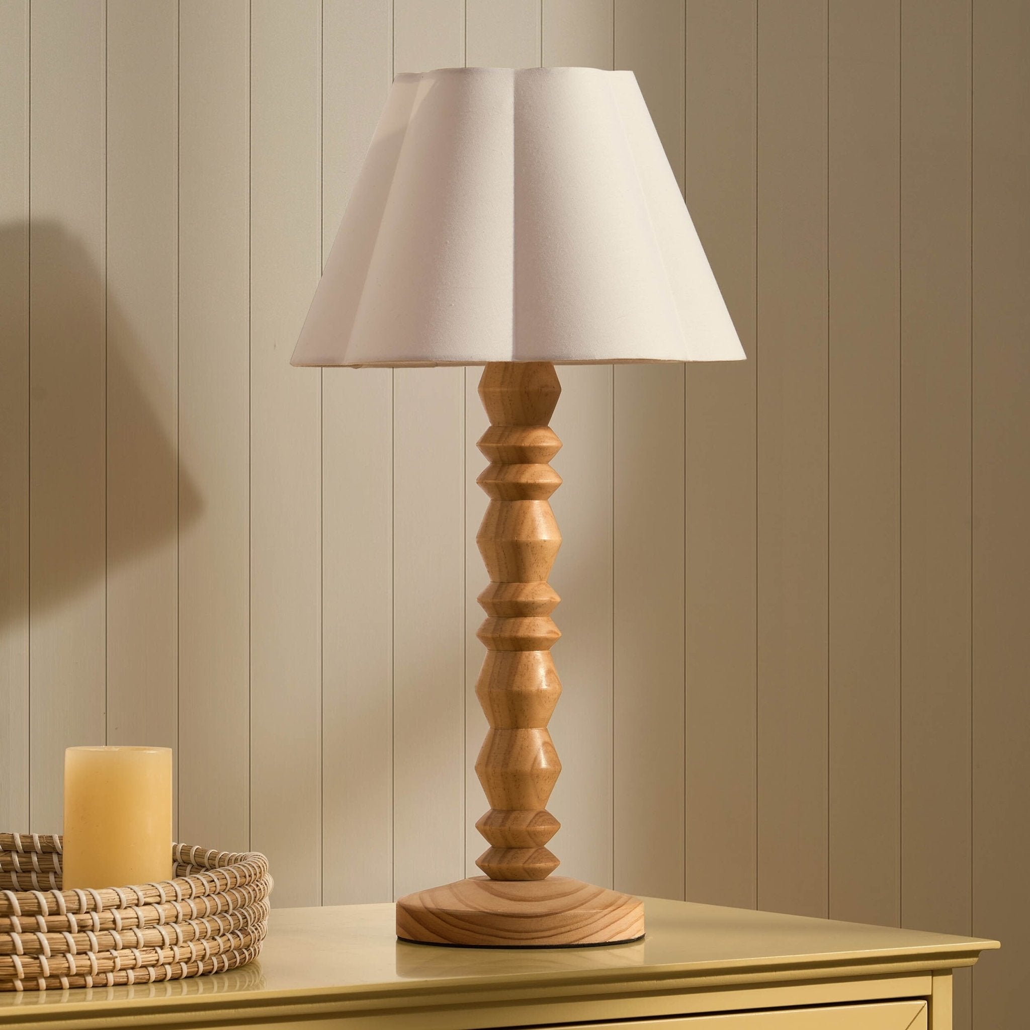 Betsy Pine Wood Table Lamp - Natural - DUSK